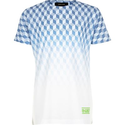 Boys white geometric print t-shirt